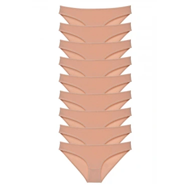 9 Adet Süper Eko Set Likralı Kadın Slip Külot Ten