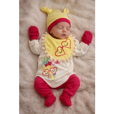 Ananaslı Kalpli 5 Parça Hastane Çıkış Seti