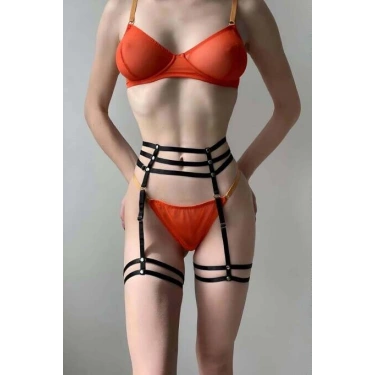 Bacak Ve Bel Bağlamalı Lastik Jartiyer - Brf1043