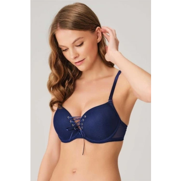 Balenli Destekli Dolgulu Askıları Çıkabilen Yaka Detaylı T-shirt Sütyeni