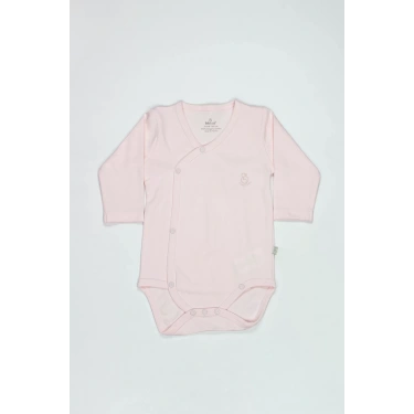Bistyle Organik Natural Basic Style Kruvaze Uzun Kol Body Bs17102 Pembe