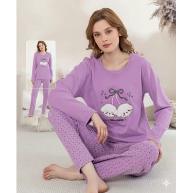 Boyraz 0351 Kadın Penye Uzun Kol Pijama Takımı