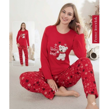 Boyraz 0414 Kadın Penye Uzun Kol Pijama Takımı