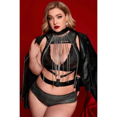 Boyundan Zicirli Asıklı Göğüs Harness - Brf947