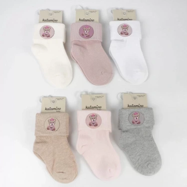 Bukre Aks Kız Bebek Soket Çorap K46292 Asorti
