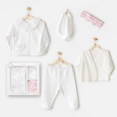 Cuddly Bunny Bear 5li Hastane Çıkışı Ecru Pink