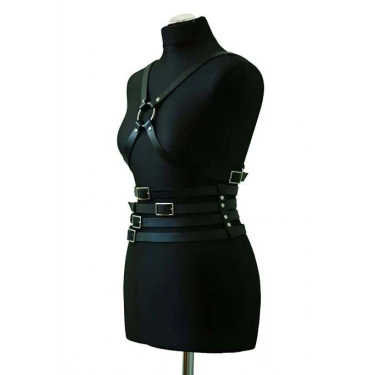 Deri Belden Dört Sıralı Göğüs Harness - Brf911