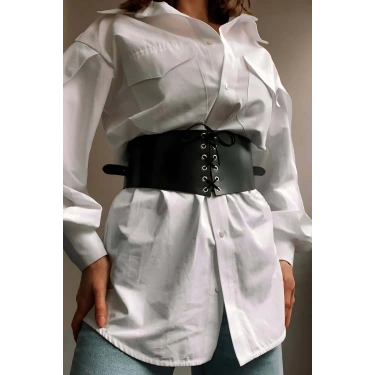 Deri Korse Kemer, Şık Deri Harness Kemer - Brf1127