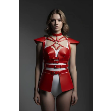 Deri Mini Elbise, Deri Harness Etek Ve Göğüs Takım - Brf1371