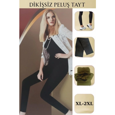 Dikişsiz Ayaksız Pelüş Tayt