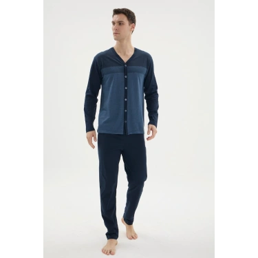 Dm-26104 V Yaka Boydan Düğmeli Pijama Takımı