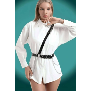 Elbise - Gömlek Üzeri Şık Deri Kemer - Brf813