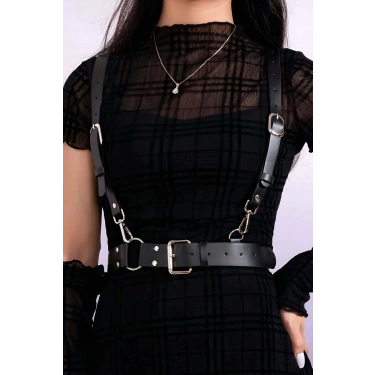 Elbise Üzeri Askılı Deri Kemer Harness - Brf934
