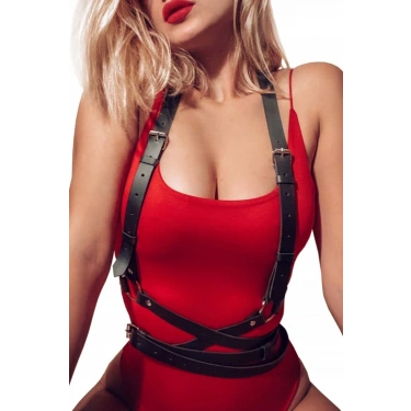 Elbise Üzeri Askılı Kemer Deri Harness - Brf1392