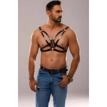 Erkek Deri Fantazi Harness - Brfm141
