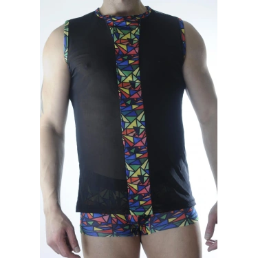 Erkek Transparan Renki Atlet Boxer Takımı