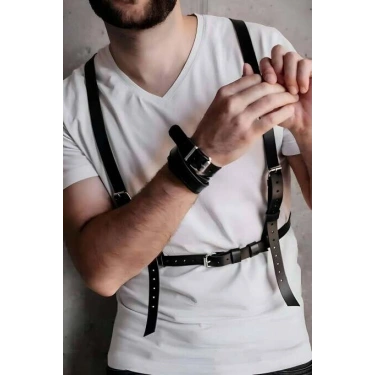 Erkrk Seksi Deri Göğüs Harness - Brfm126