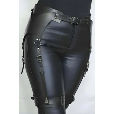 Giysi Üzeri Giyilebilir Deri Jartiyer Harness - Brf1268