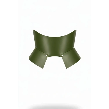 Haki Deri Geniş Kadın Kemeri, Korse Deri Kemer - Brf611