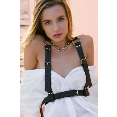 Halka Detaylı Omuzdan Askılı Ayarlanabilir Şık Deri Kemer - Brf650