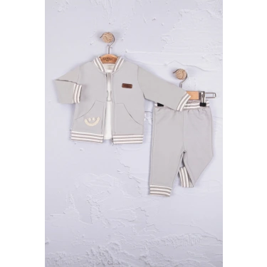 Hello Nakışlı % 100 Pamuk 3lü Erkek Bebek Takımı