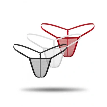 Kadın 3lü Transparan Tül String