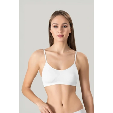 Kadın Ince Askılı Pedli Büstiyer Yarım Atlet Sütyen 3lü Set