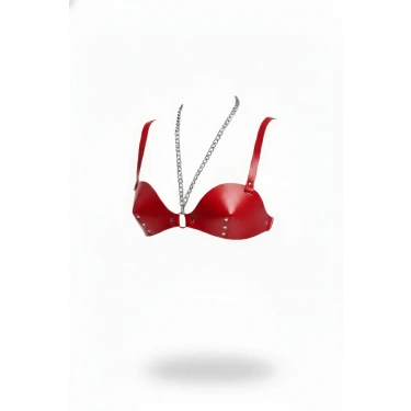 Kırmızı Göğüs Harness Konik Kesim Zımba Detaylı - Brf1380