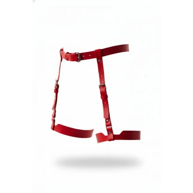Kırmızı Jartiyer Harness Deri Ayarlanabilir Tokalı Bacak Aksesuarı - Brf133