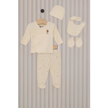 Kız Bebek 5li Zıbın Seti  Krem