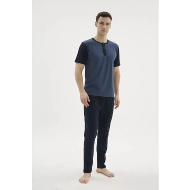Kocabey 2205 Erkek Battal Midi Yaka Pijama Takım