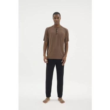 Kocabey Kkt-26153 Erkek Midi Yaka Pijama Takımı