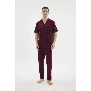 Kocabey Kkt-26158 Erkek Apaj Yaka Düğmeli Pijama Takımı