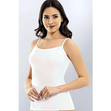 Kota Bayan İp Askılı Beyaz Atlet 6091