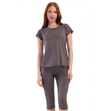 Likralı Viskon Battal Kayık Yaka Kısa Kol Eteği Ov