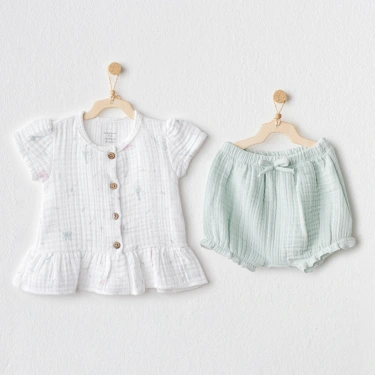 Love Family Müslin 2li Zıbın Set Mint