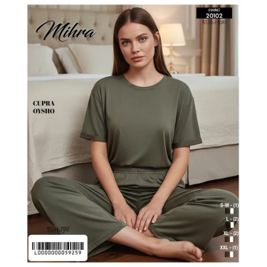 Mihra 20102 Kadın Oysho Kısa Kol Pijama Takımı