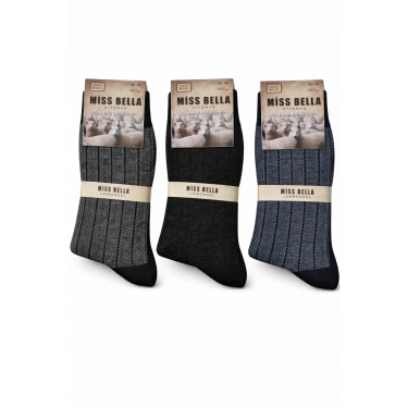 Missbella Yün Jakarlı Erkek Çorap 10 Adet