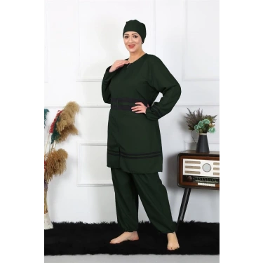 Moda Büyük Beden Tesettür Mayo Haki