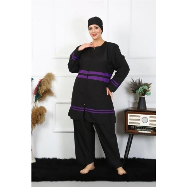 Moda Büyük Beden Tesettür Mayo Siyah