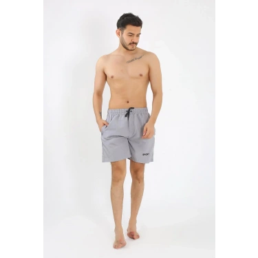 Moda Erkek Gri Deniz Şortu