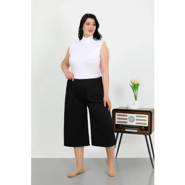 Moda Kadın Büyük Beden Bürümcük Kapri