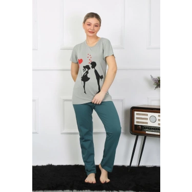 Moda Kadın Kısa Kol Penye Pijama Takımı