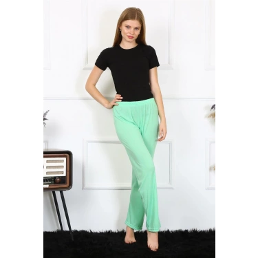 Moda Kadın Pamuklu Tek Alt Pijama Fıstık Yeşili