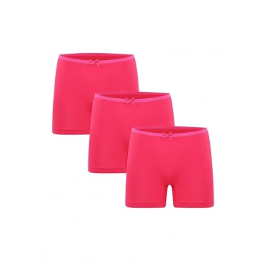 Moda Kadın Penye 3lü Boxer Fuşya