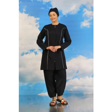 Moda Kadın Tam Tesettür Lacivert Mayo