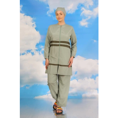 Moda Kadın Tam Tesettür Mayo Su Yeşili