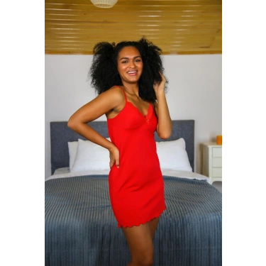 Moda Kadın Yılbaşı 2li Özel Kalp Kutulu Slip - Gecelik Hediye Seti