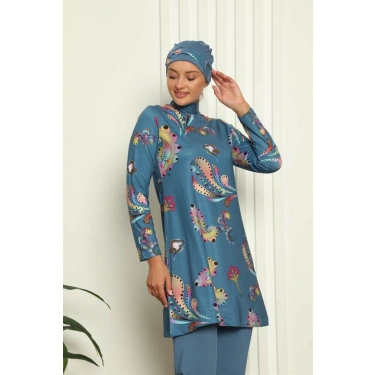 Moda Tam Tesettür Dijital Desenli Mayo 31043