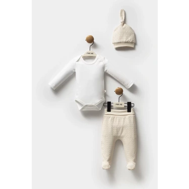 Moi Noi Şapkalı Badi Pantolon Takım Mnb5314 Bej